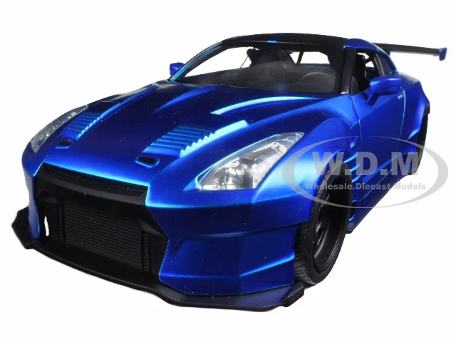 Brian's 2009 Nissan GTR R35 Blue Ben Sopra "Fast & Furious" Movie 1/24 Diecast Model Car by Jada - Nissan Models