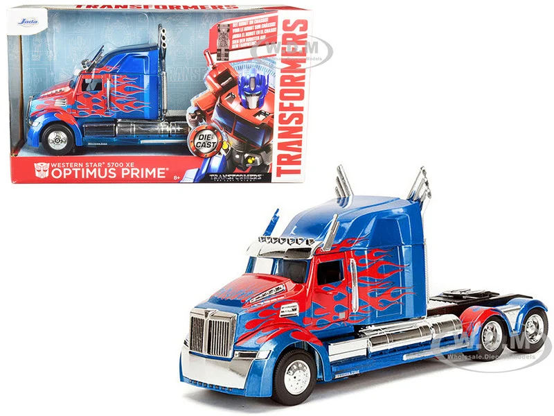 Western Star 5700 XE Phantom Optimus Prime with Robot on Chassis "Transformers 5" (2017) Movie "Hollywood Rides" Series 1/24 Diecast Model by Jada - Movie/TV Series Models