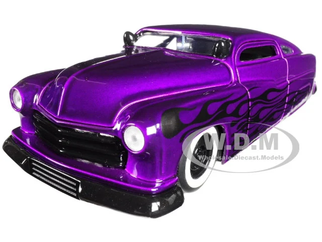 1951 Mercury Purple with Flames "Big Time Kustoms" Series 1/24 Diecast Model Car by Jada - Mercury Models