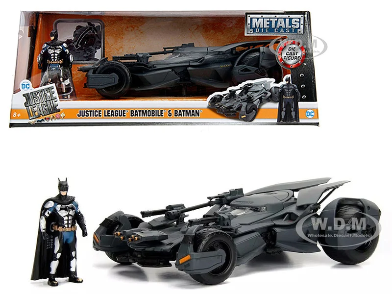 2017 Justice League Batmobile with Diecast Batman Figure 1/24 Diecast Model Car by Jada - Movie/TV Series Models