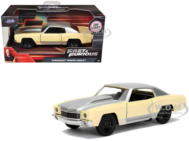 Chevrolet Monte Carlo Cream with Silver Hood and Top "The Fast and the Furious: Tokyo Drift" (2006) Movie "Fast & Furious" Series 1/32 Diecast Model Car by Jada - Chevrolet Models