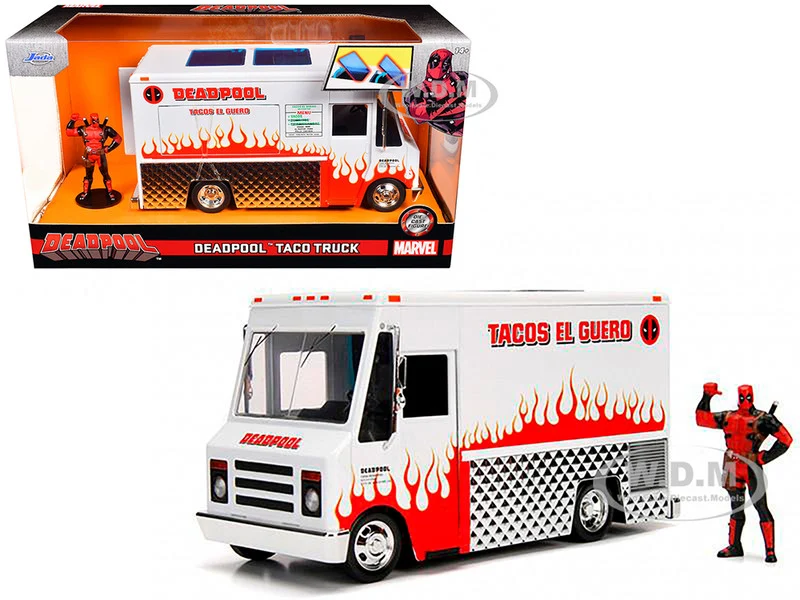 Deadpool Taco Truck with Deadpool Diecast Figurine "Marvel" Series 1/24 Diecast Model by Jada - Movie/TV Series Models
