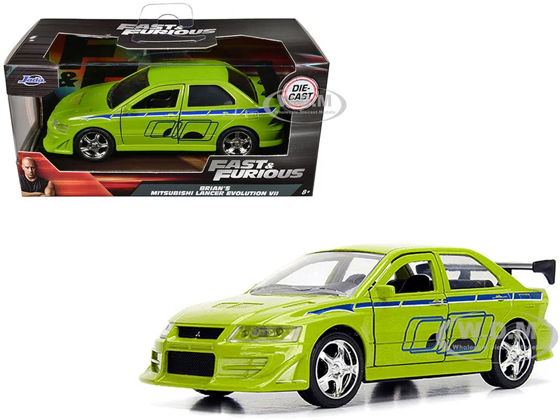 Brian's Mitsubishi Lancer Evolution VII Green "Fast & Furious" Movie 1/32 Diecast Model Car by Jada - Movie/TV Series Models