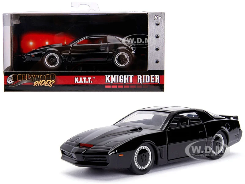 1982 Pontiac Firebird Trans Am Black K.I.T.T. "Knight Rider" (1982) TV Series "Hollywood Rides" Series 1/32 Diecast Model Car by Jada - Pontiac Models