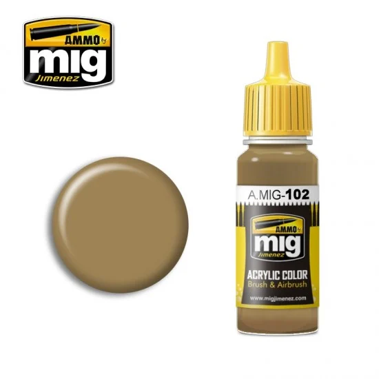 AMMO by Mig Jimenez 0102 Acrylic Paint - Ochre Brown (17ml)