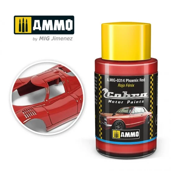AMMO by Mig Jimenez 0314 Cobra Motor Acrylic Paint - Phoenix Red (30ml) for Nissan skyline 2000 GT-R