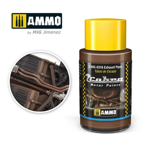 AMMO by Mig Jimenez 0316 Cobra Motor Acrylic Paint - Exhaust Pipes (30ml)