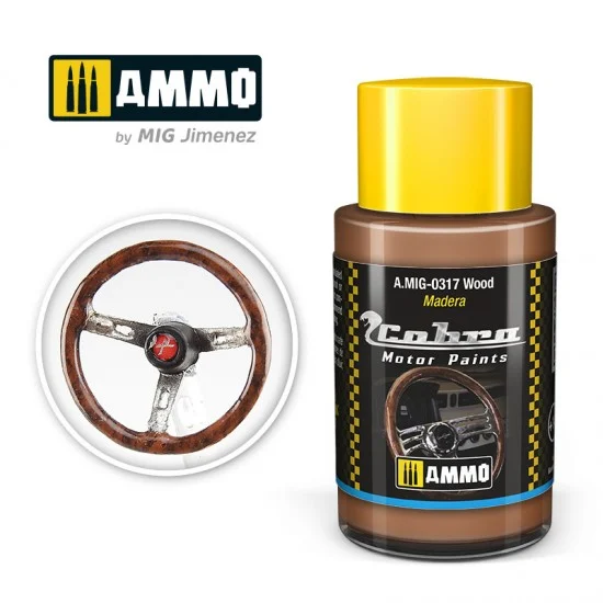 AMMO by Mig Jimenez 0317 Cobra Motor Acrylic Paint - Wood (30ml) for Interiors & Steering Wheel