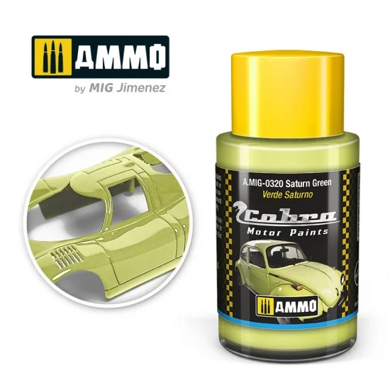 AMMO by Mig Jimenez 0320 Cobra Motor Acrylic Paint - Saturn Green (30ml) for Wolkswagen new Beattle