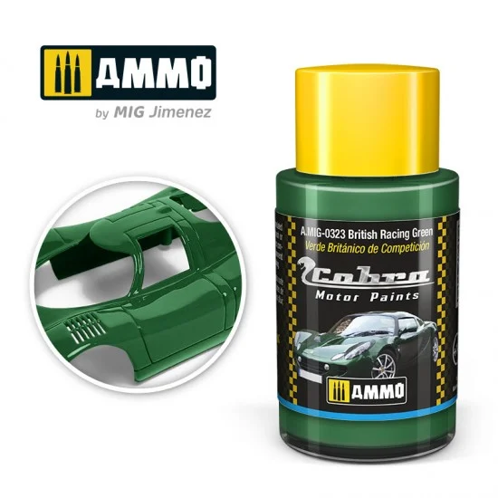AMMO by Mig Jimenez 0323 Cobra Motor Acrylic Paint - British Racing Green (30ml) for Jaguar E-type