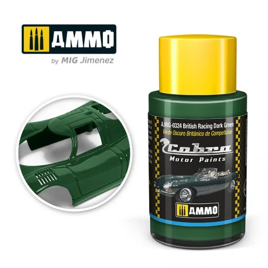 AMMO by Mig Jimenez 0324 Cobra Motor Acrylic Paint - British Racing Dark Green (30ml) for Jaguar E-type