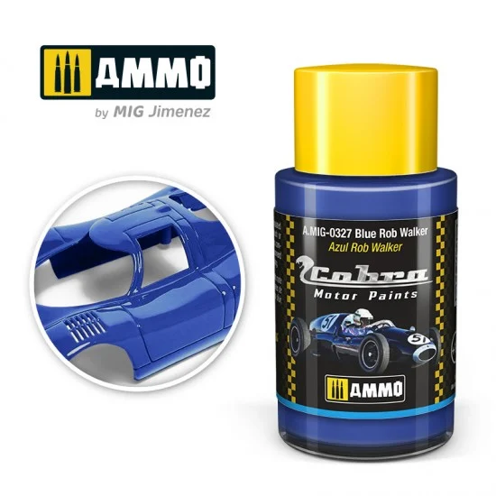 AMMO by Mig Jimenez 0327 Cobra Motor Acrylic Paint - Blue Rob Walker (30ml) for Cooper F1, Lotus Type 72