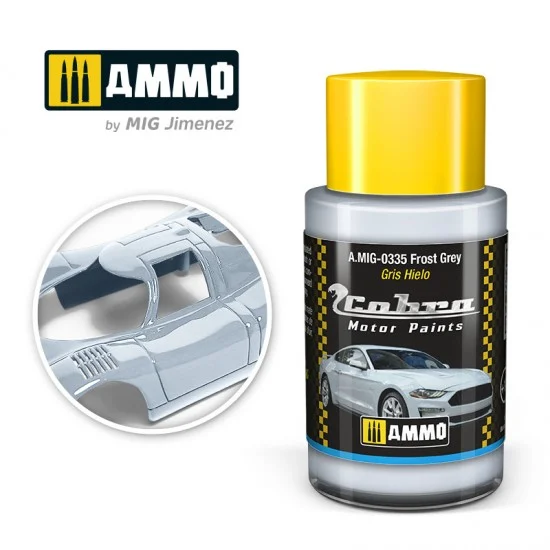 AMMO by Mig Jimenez 0335 Cobra Motor Acrylic Paint - Frost Grey (30ml) for Ford Mustang GT4