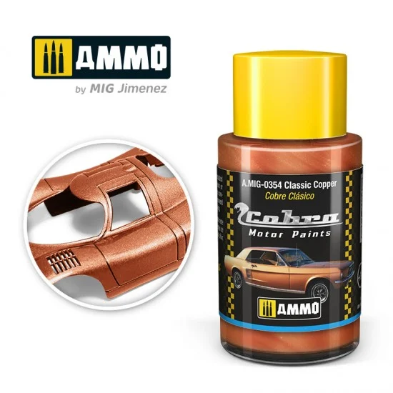 AMMO by Mig Jimenez 0354 Cobra Motor Acrylic Paint - Classic Copper (30ml) for Mustang '67, Nissan Z