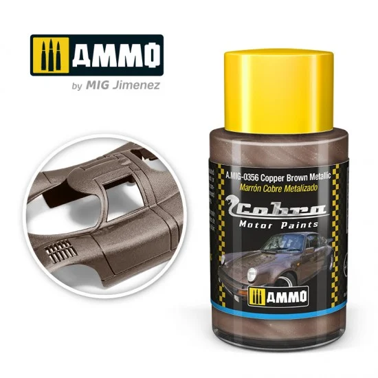 AMMO by Mig Jimenez 0356 Cobra Motor Acrylic Paint - Copper Brown Metallic (30ml) for Aventador