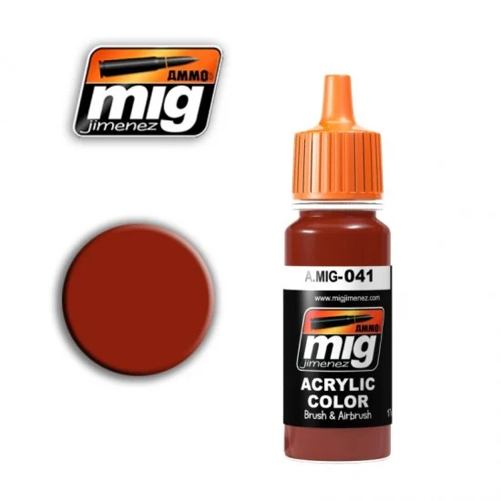 AMMO by Mig Jimenez 041 Acrylic Paint - Matt Red Orange for Dark Fresh Rust (17ml)