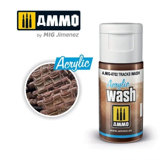 AMMO by Mig Jimenez 0702 Acrylic Wash - Tracks Wash (15ml)