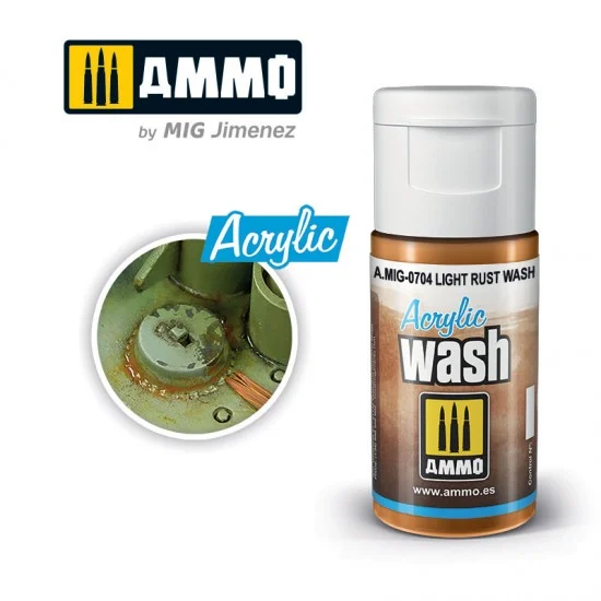 AMMO by Mig Jimenez 0704 Acrylic Wash - Light Rust Wash (15ml)