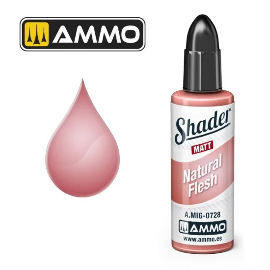 AMMO by Mig Jimenez '0728 Matt Shader - Acrylic Based Paint #Natural Flesh (10ml jar)