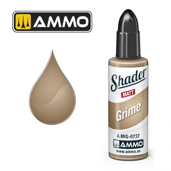AMMO by Mig Jimenez '0737 Matt Shader - Acrylic Based Paint #Grime (10ml jar)