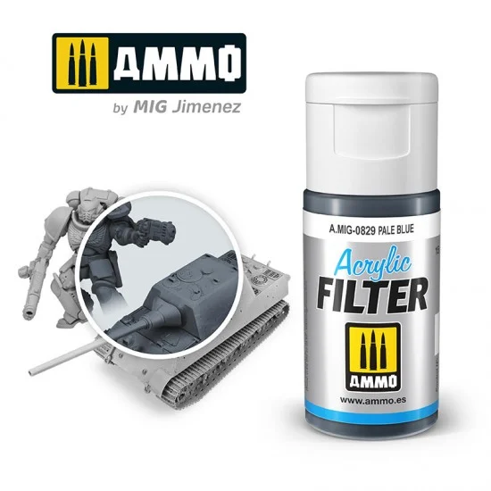 AMMO by Mig Jimenez 0829 Acrylic Filter - Pale Blue (15ml, water-soluble)