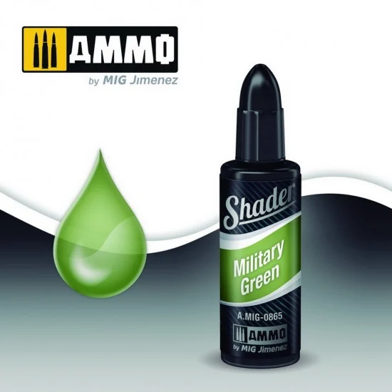 AMMO by Mig Jimenez 0865 AMMO Shaders Acrylic Paint - Military Green (10ml)