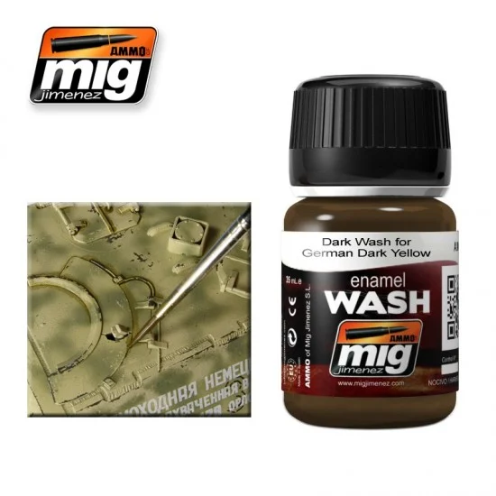 AMMO by Mig Jimenez 1000 Brown Wash for German Dark Yellow (Enamel, 35ml) - Hobby & Model Paints