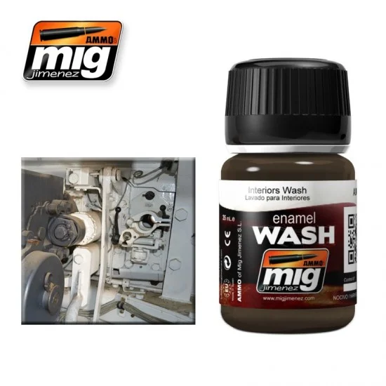 AMMO by Mig Jimenez 1003 Interiors Wash for Dirt and Grime Effects on Light Colours (Enamel, 35ml) - Hobby & Model Paints