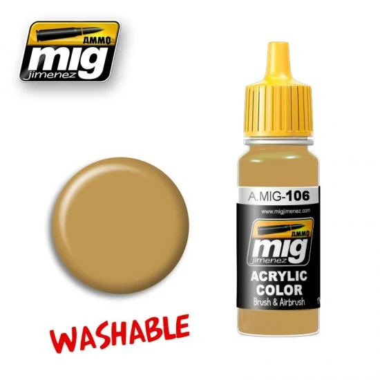 AMMO by Mig Jimenez 106 Acrylic Paint - Washable Sand RAL8020 (17ml)