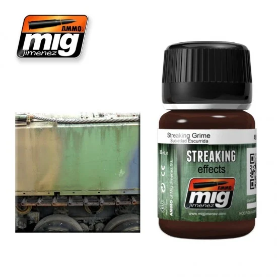 AMMO by Mig Jimenez 1203 Streaking Grime for General Dirt Streaks & Grime Effects (Enamel, 35ml) - Hobby & Model Paints