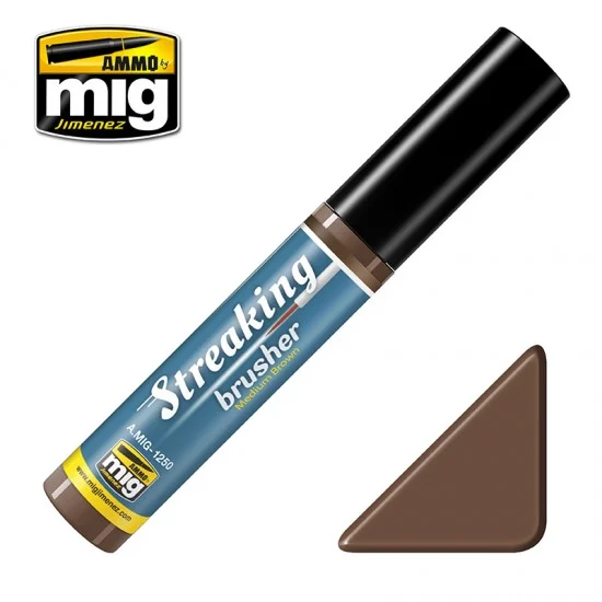 AMMO by Mig Jimenez 1250 Streaking Brushers - Medium Brown