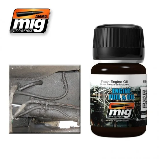 AMMO by Mig Jimenez 1408 Fresh Engine Oil Leaks and Stains Effects (Enamel, 35ml) - Hobby & Model Paints