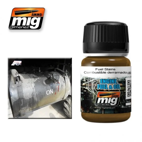 AMMO by Mig Jimenez 1409 Fuel Stains, Satin Finish (Enamel, 35ml) - Hobby & Model Paints
