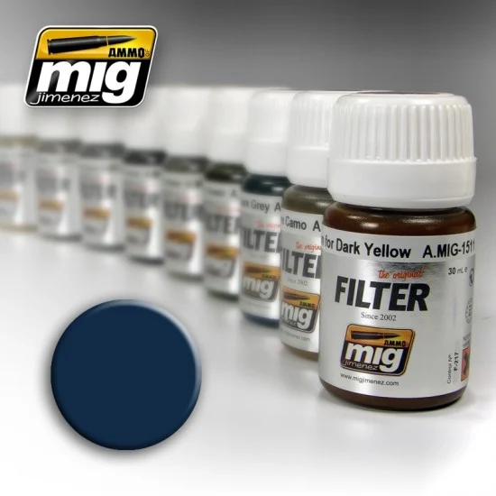 AMMO by Mig Jimenez 1509 Filter - Blue for Dark Grey (Enamel Based, 30ml)