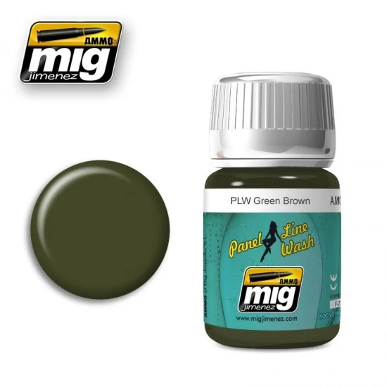 AMMO by Mig Jimenez 1612 Panel Line Wash - Green Brown (Enamel, 35ml)