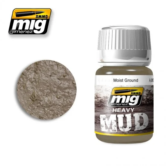 AMMO by Mig Jimenez 1703 Moist Ground Soil for Damp or Wet High Density Ground (Enamel, 35ml) - Hobby & Model Paints