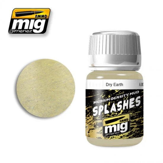AMMO by Mig Jimenez 1750 Dry Earth Splashed Soil for Dry Light Coloured Medium Density Soil (Enamel, 35ml) - Hobby & Model Paints