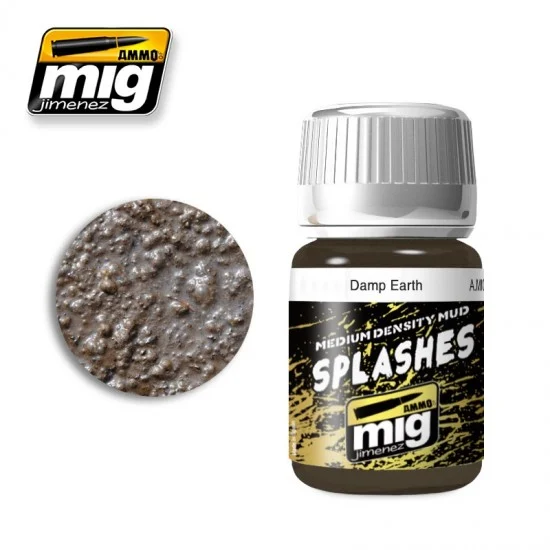 AMMO by Mig Jimenez 1754 Damp Earth Splashed Soil for Medium Density Textured Mud & Earth (Enamel,35ml) - Hobby & Model Paints