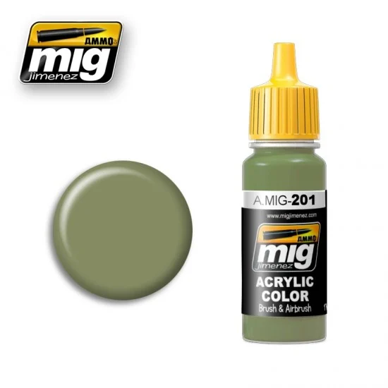 AMMO by Mig Jimenez 201 Acrylic Paint - Light Gray Green (FS 34424) 17ml