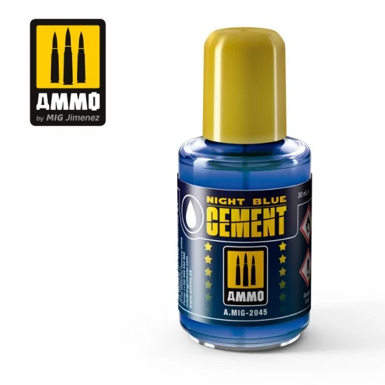 AMMO by Mig Jimenez 2045 Night Blue Cement (Blue extra-thin cement for assembling plastic models)