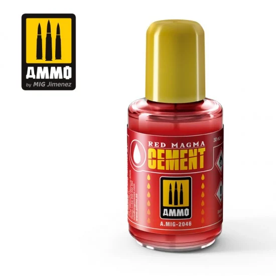 AMMO by Mig Jimenez 2046 Red Magma Cement (Red extra-thin cement for assembling plastic models)