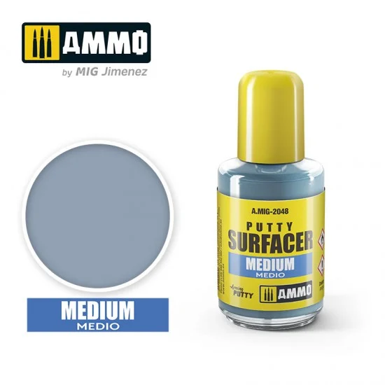 AMMO by Mig Jimenez 2048 Acrylic Putty Surfacer #Medium (30ml jar) - Hobby Tools & Supplies
