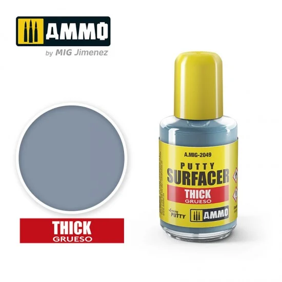 AMMO by Mig Jimenez 2049 Acrylic Putty Surfacer #Thick (30ml jar) - Hobby Tools & Supplies