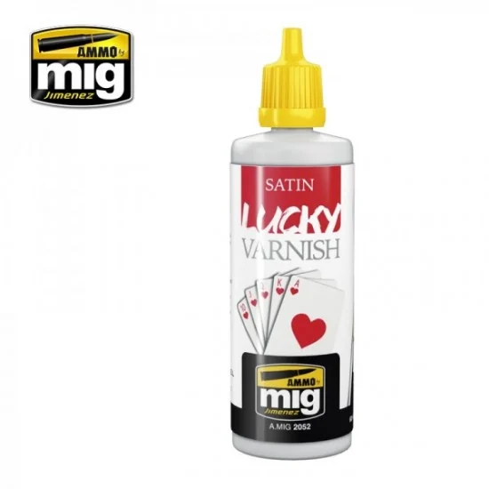 AMMO by Mig Jimenez 2052 Satin Lucky Varnish (60ml) - Hobby & Model Paints