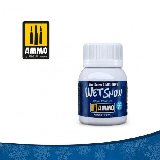 AMMO by Mig Jimenez 2081 Wet Snow (40ml Powder) for Simulating Melting Snow - Hobby & Model Paints
