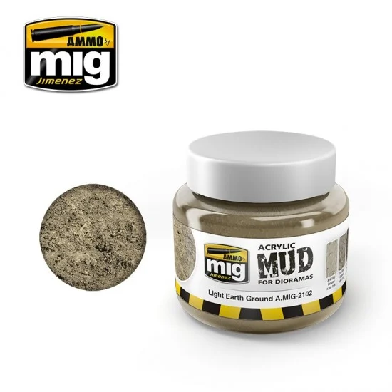 AMMO by Mig Jimenez 2102 Acrylic Mud for Diorama - Light Earth Ground (250ml)