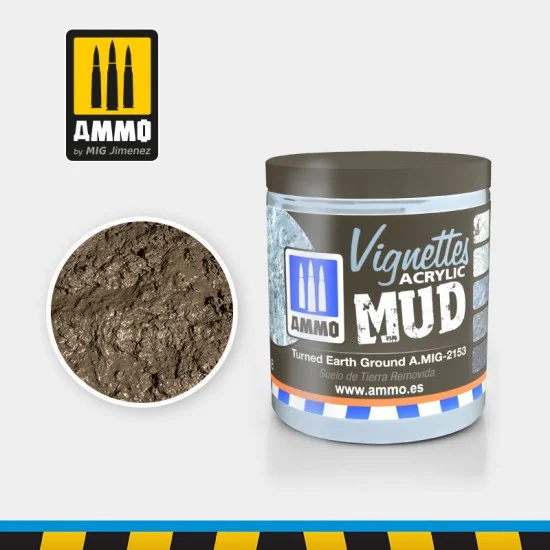 AMMO by Mig Jimenez 2153 Vignettes Acrylic-based Mud for Turned Earth Texture Ground (100ml)