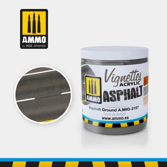 AMMO by Mig Jimenez 2157 Vignettes Acrylic-based Formula for Asphalt Texture Ground (100ml)
