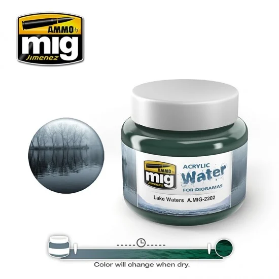 AMMO by Mig Jimenez 2202 Acrylic Water For Dioramas - Lake Waters (250ml)