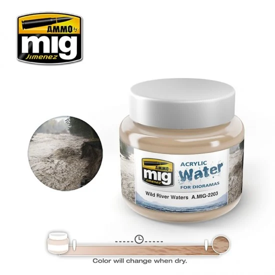 AMMO by Mig Jimenez 2203 Acrylic Water For Dioramas - Wild River Water (250ml)